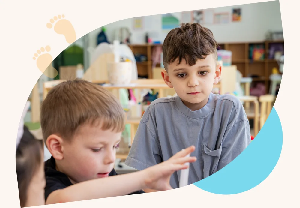 Children learning together in the classroom